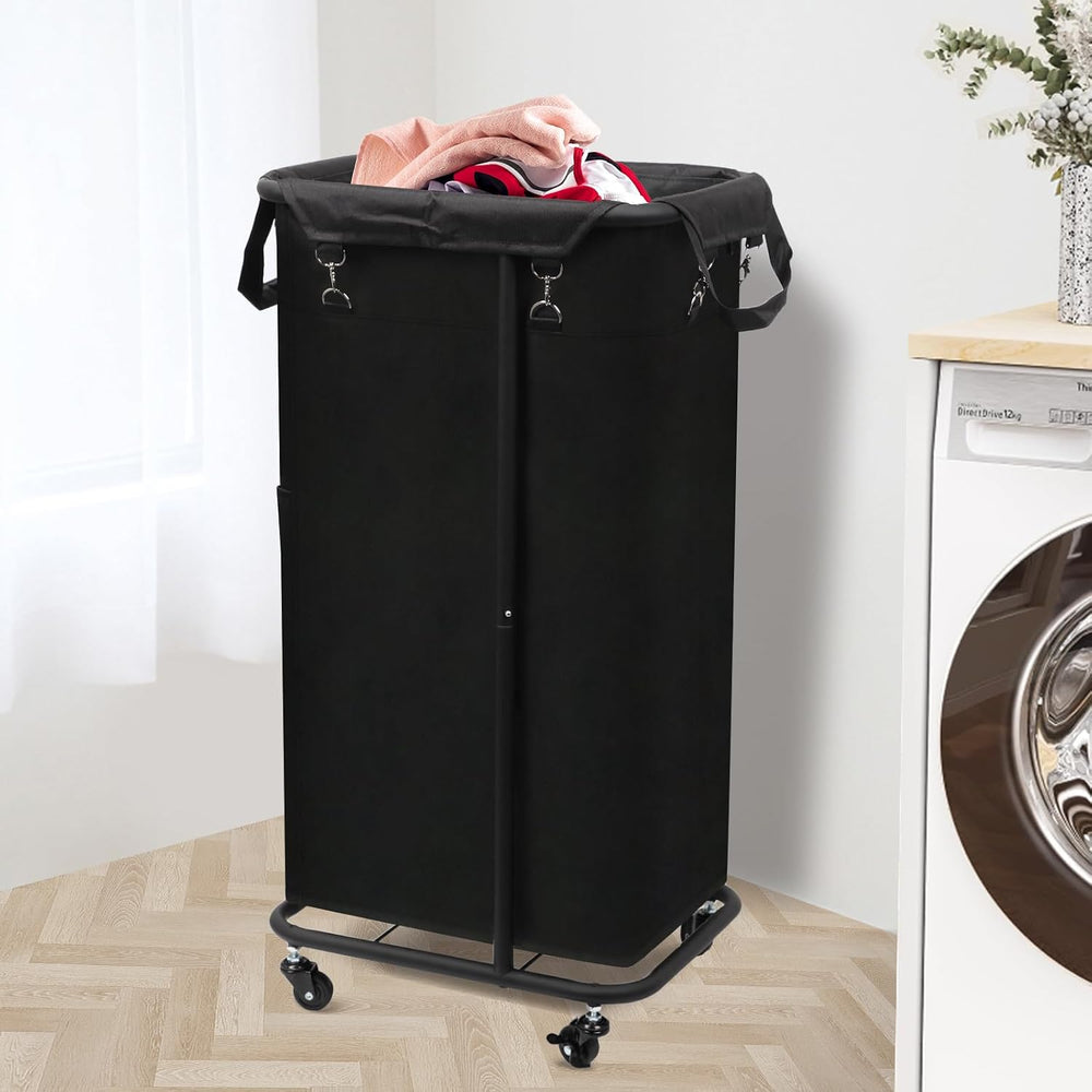 Longzhuo 180L Laundry Basket with Wheels, Rolling Laundry Basket with Removab...