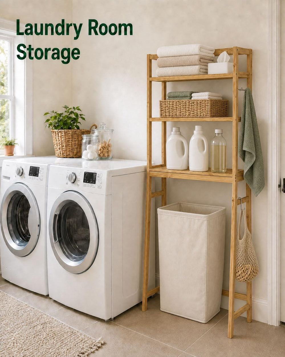 Over The Toilet Storage,Space Saving 3 Tier Bamboo Bathroom Storage Shelf