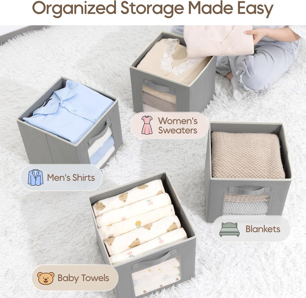 Homsorout Foldable Storage Cubes - Cubby Storage Organizer with Window, Decor...