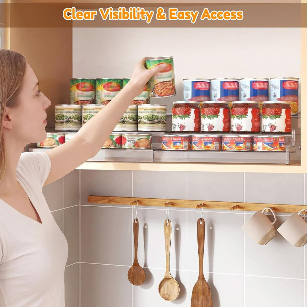 Expandable Can Organizer for Pantry, 3-Tier Adjustable Can Storage Holder