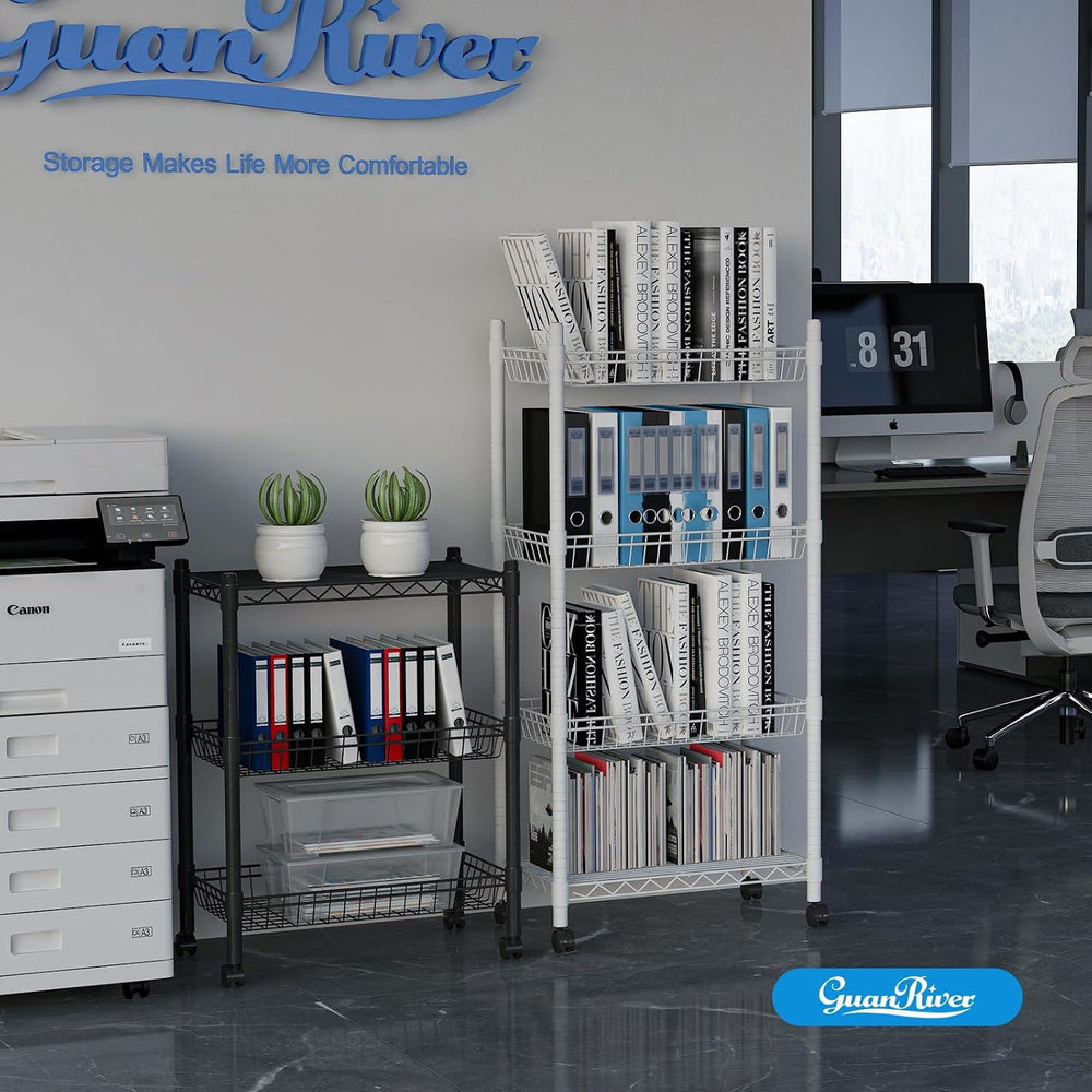 Guan River 4 Tier Wire Basket Shelf,Silver,23.23" L x 13.11" W x 49...