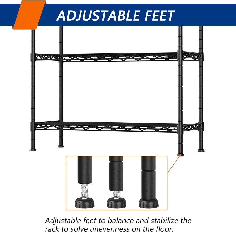 Soywey 4-Shelf Adjustable Heavy Duty Storage Shelving Unit, Metal Organizer W...