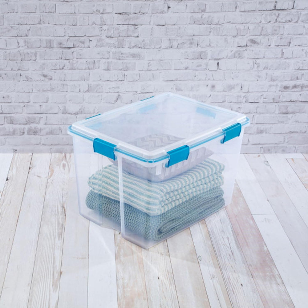 Sterilite Gasket Storage Box with Lids for Home & Office, 80 Quart, 4-Pack