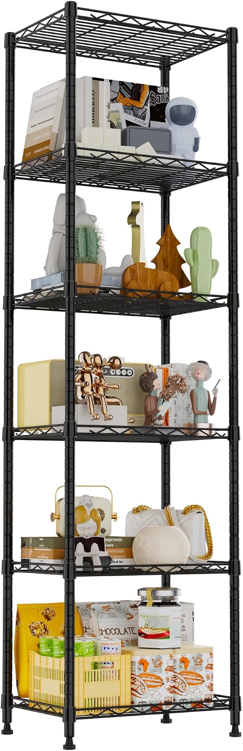 REGILLER 6 Wire Shelving Steel Storage Rack Adjustable Unit Shelves for Laund...