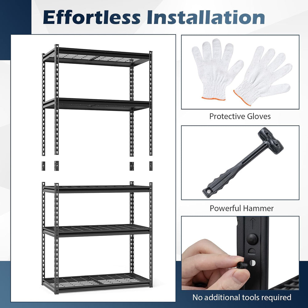 Tangkula 5-Tier Metal Storage Shelves, Garage Shelving Units with 2000 LBS Ca...