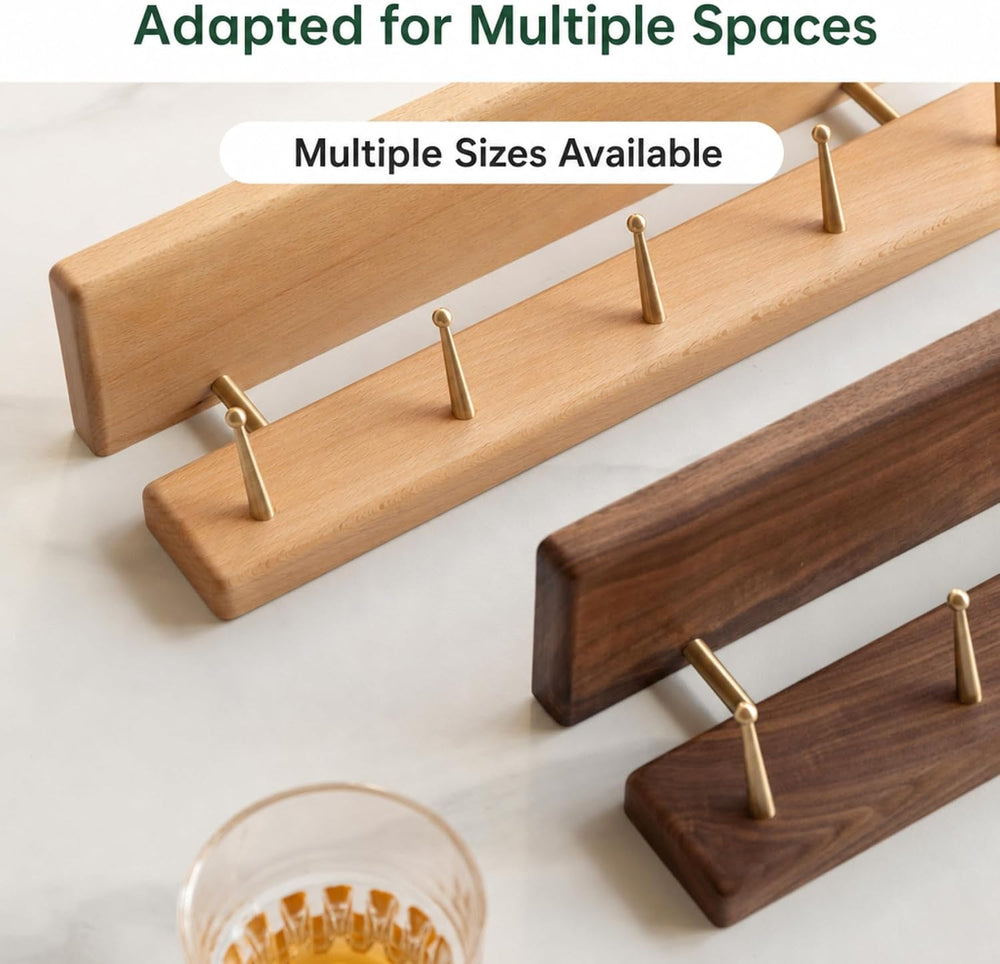 Solid Wood Wall Hooks with Shelf, Coat Rack Wall Mount, Entryway Hanging Shel...