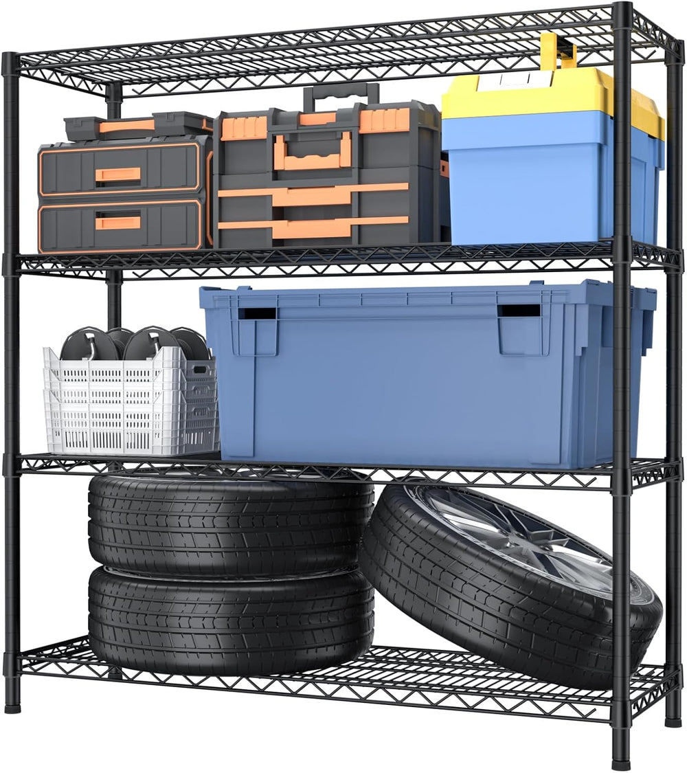 Golpart 4Tier Adjustable Storage Shelves Metal Wire Shelving Standing Shelf