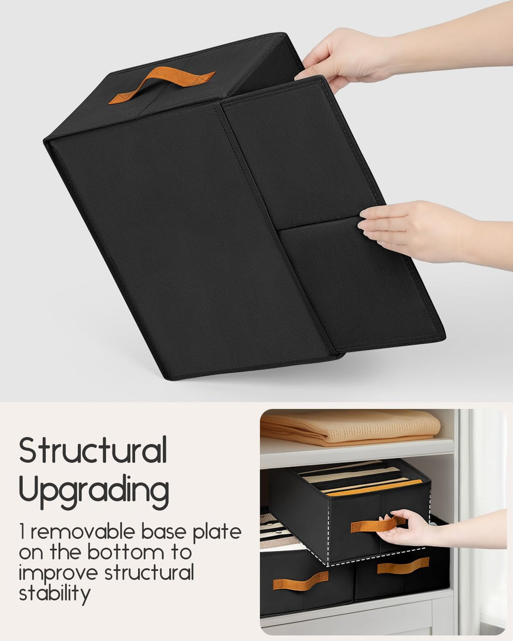 Homsorout Closet Organizers and Storage - Fabric Clothes Organizer with Handl...