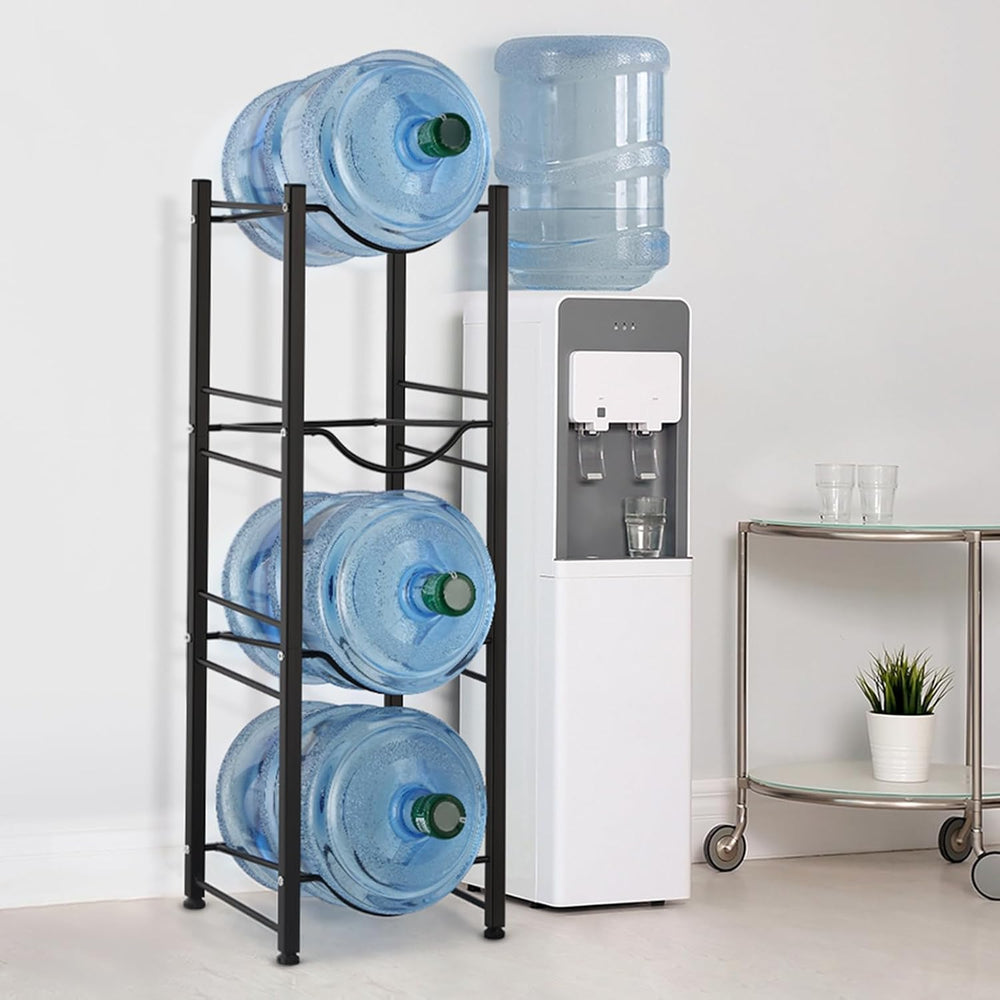 smusei 5 Gallon Water Bottle Holder 4 Tier Water Cooler Jug Stand Storage wit...