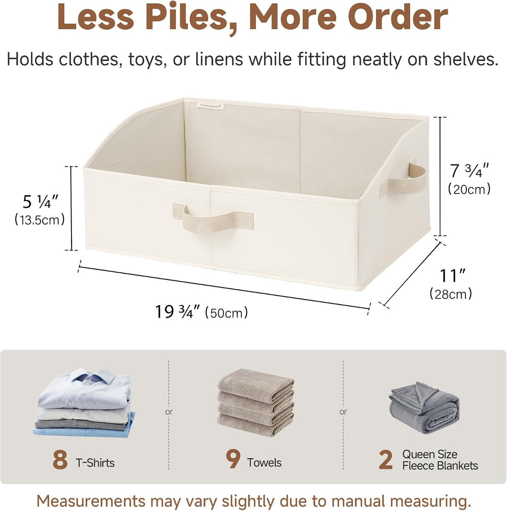 StorageWorks Trapezoid Storage Bins, Beige (Cottlyn Fabric), Large, 3-Pack