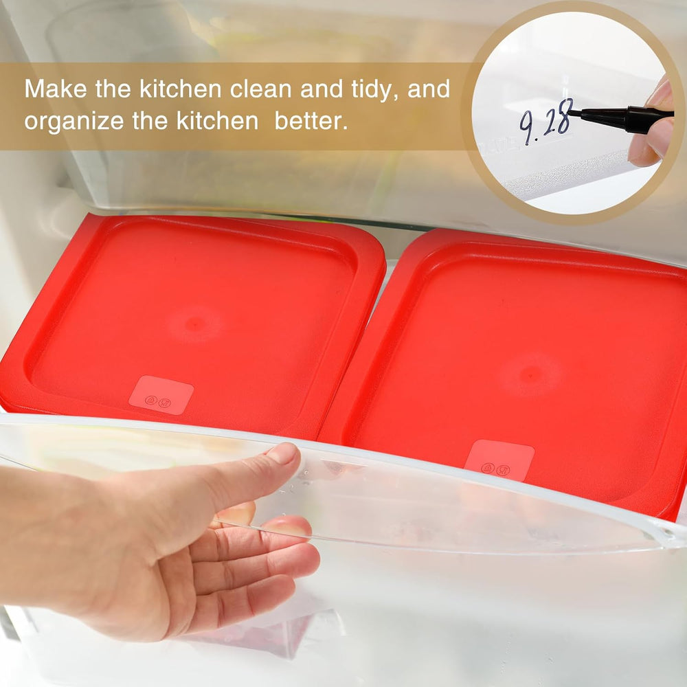 Suclain 2 Pcs Square Clear Food Storage Container with Lid, Red, 6 Qt