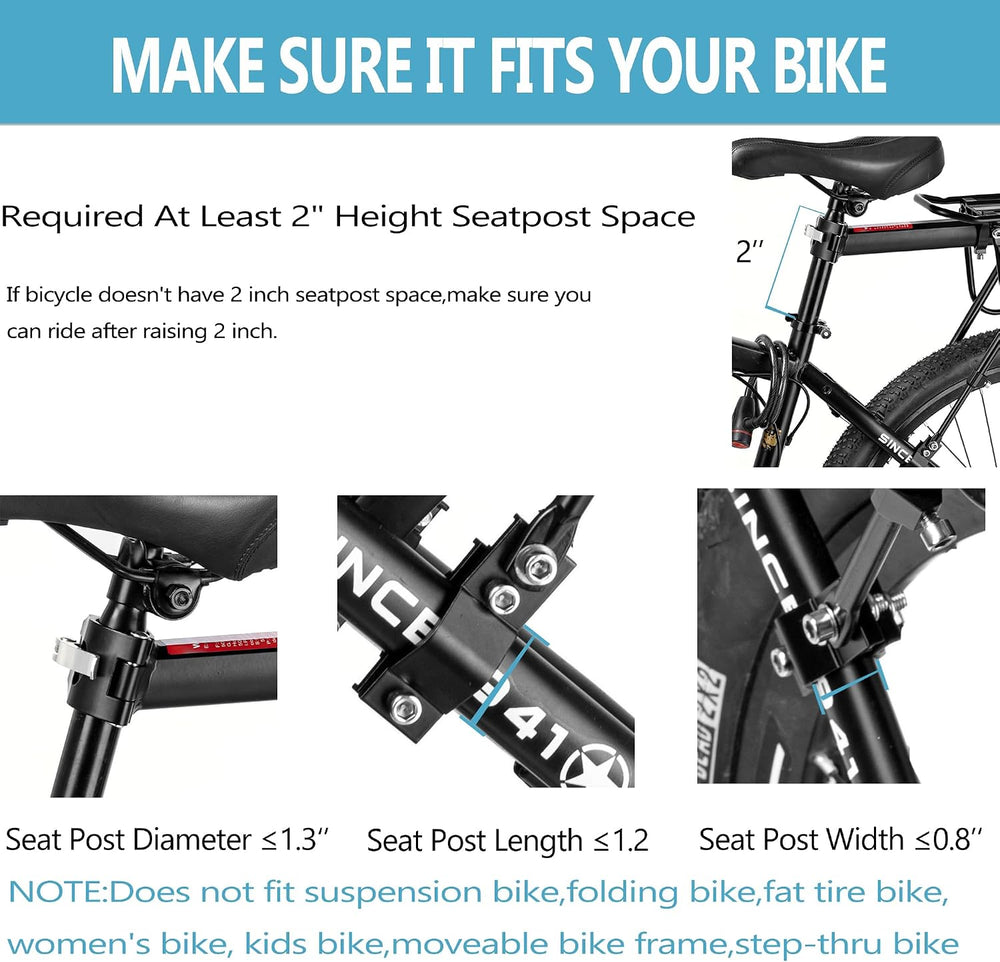 Rear Bike Rack,Bike Cargo Rack w/Fender & Large Size Reflective,Quick Rel...