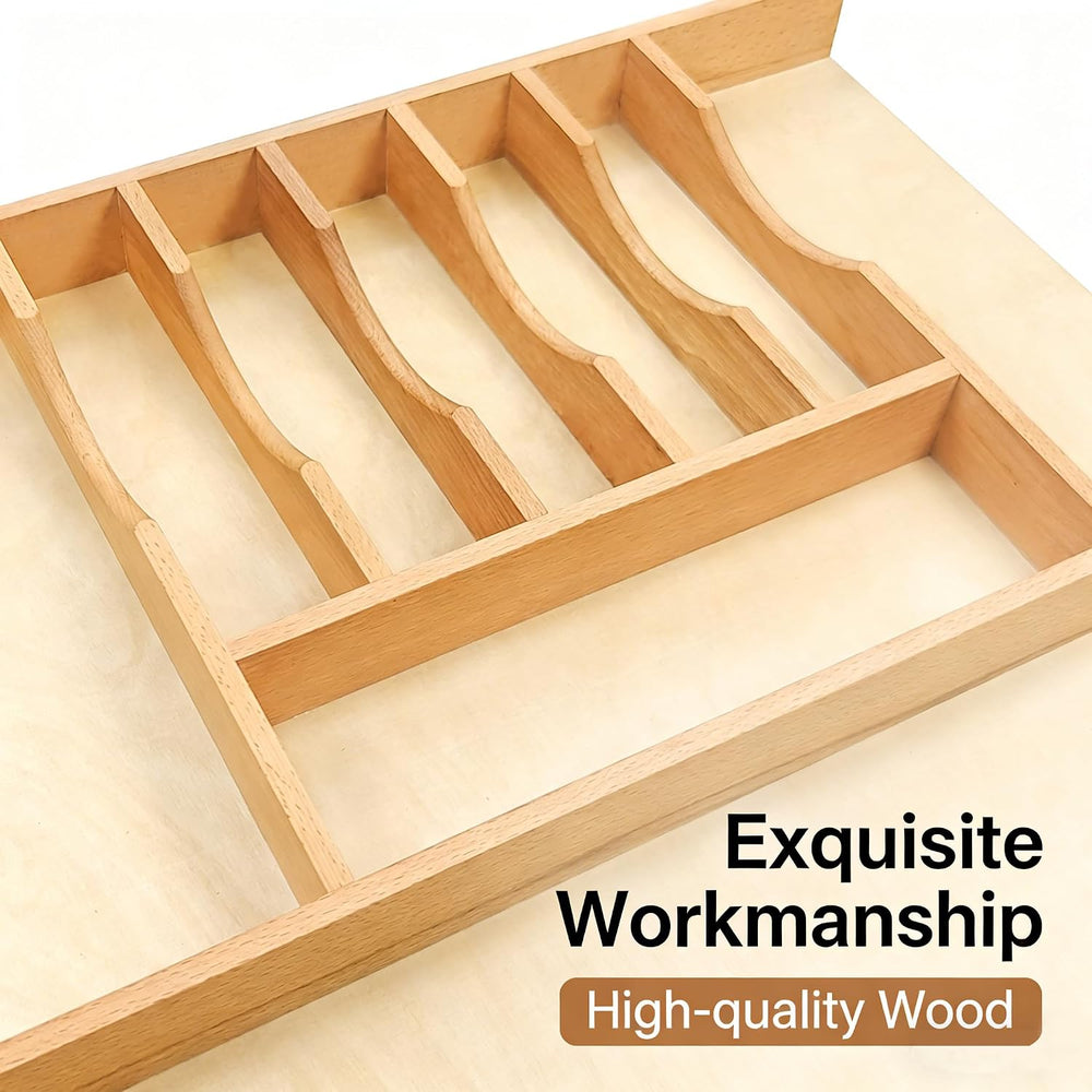 Silverware Drawer Organizer - Trim-to-Fit with Adjustable Dividers for Kitche...
