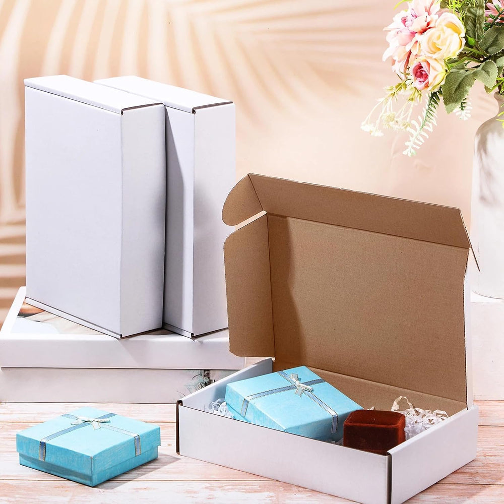 Qilery 60 Pcs 9 x 6 x 2 Inches Shipping Boxes White Mailer Boxes