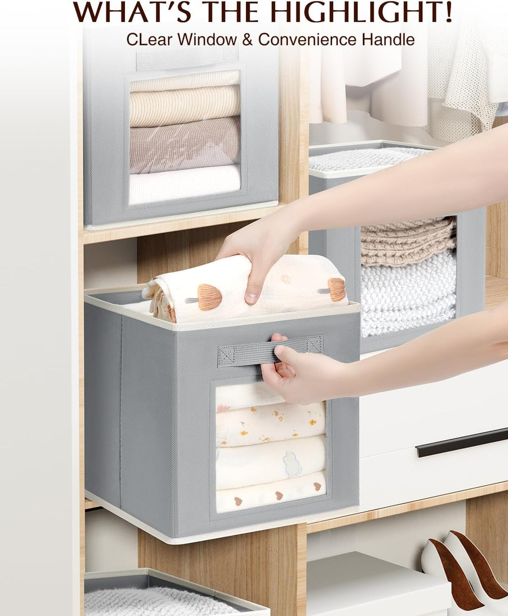 Homsorout Foldable Storage Cubes - Cubby Storage Organizer with Window, Decor...