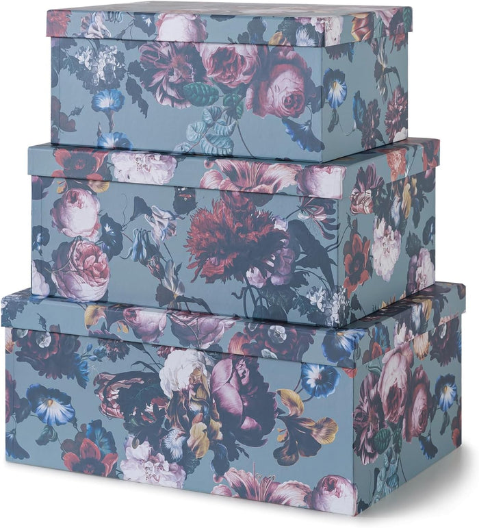 Soul & Lane - Elegance in Bloom Decorative Boxes with Lids, Set of 3