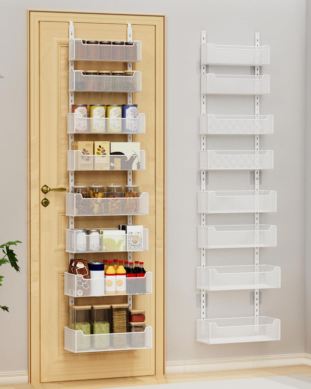 VyGrow Over the Door Organizer, 8-Tier Pantry Organizer with Fully Enclosed M...
