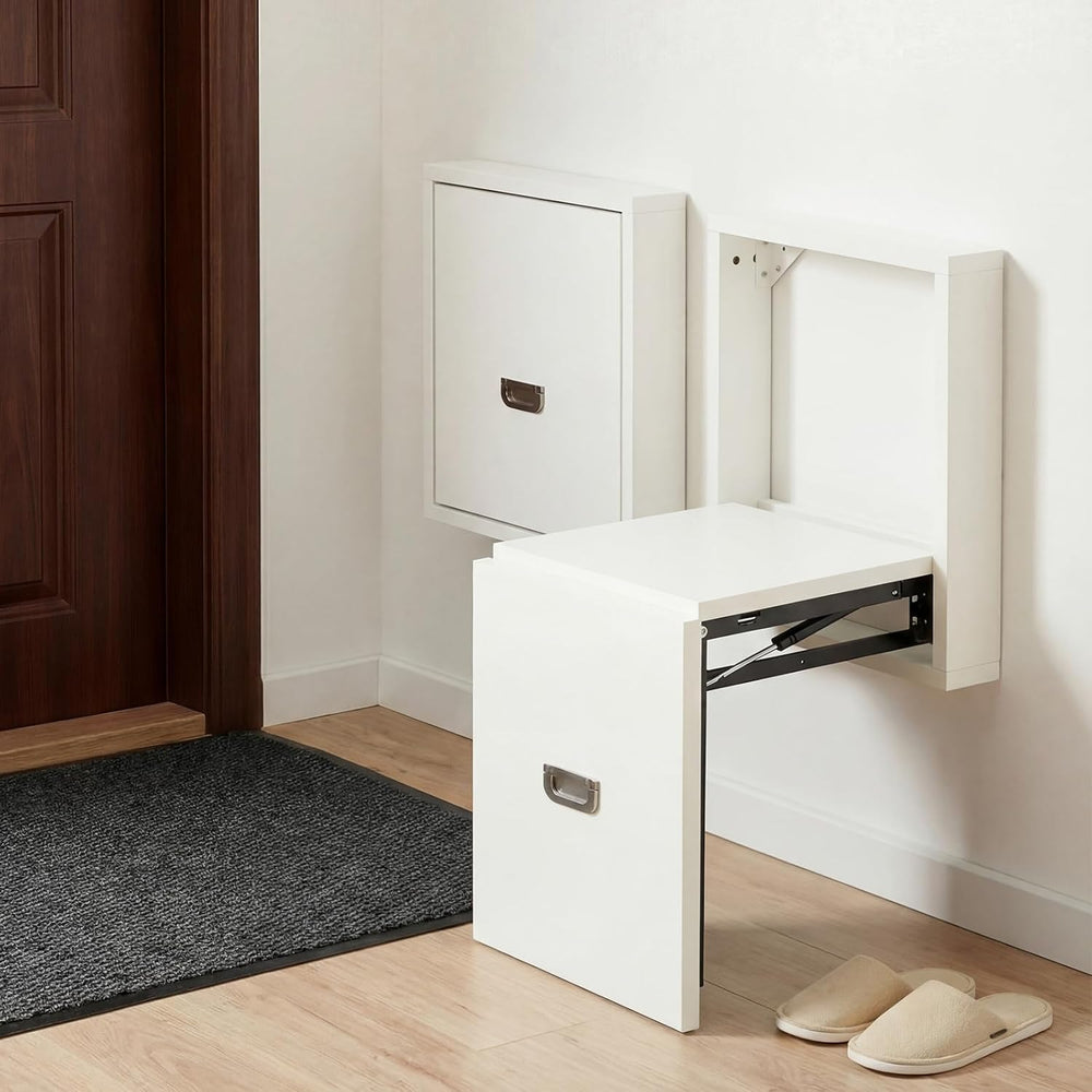 Geelin 1 Pcs Wall Mounted Folding Chair, Modern Entryway Shoe Changing Stool,...