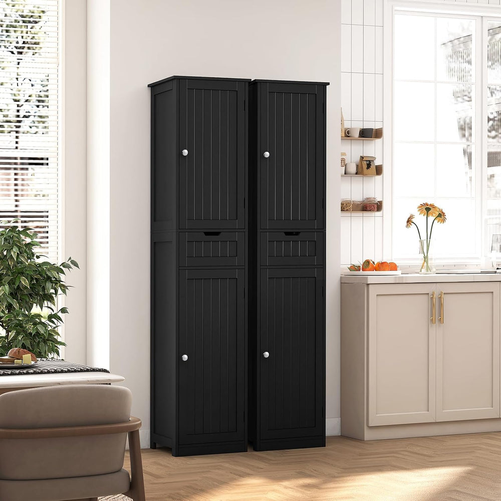 Iwell 66.9" Tall Bathroom Storage Cabinet with 2 Doors & 1 Drawer, N...