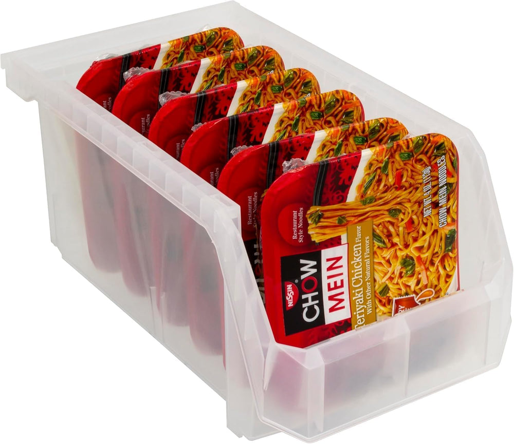 ReadySpace Large Stackable Plastic Storage Bins, 6-Pack, Clear