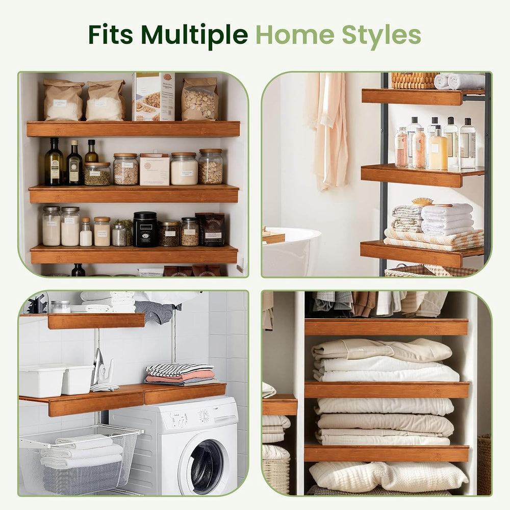 Bamboo Wire Shelf Covers for Wire Shelving, 24" W X 16" D, 4 PCS