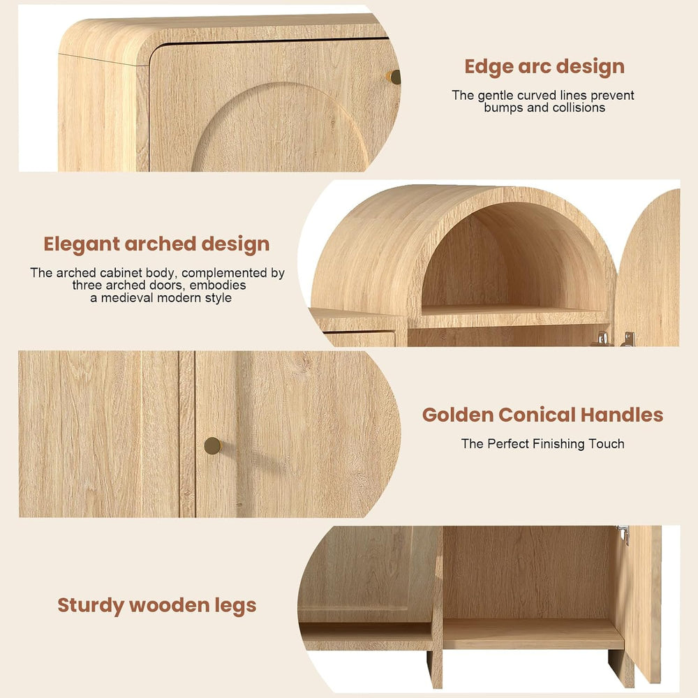 Arched Cabinet with Doors-Shoe Cabinet,Hidden Shoe Rack,Shoe Stand for Entryw...