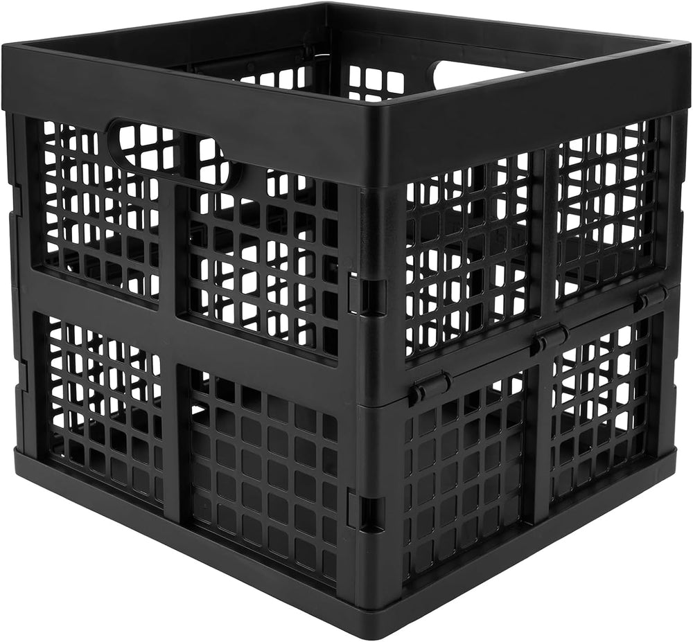 Eslite 3-Pack Collapsible Plastic Storage Crates,Foldable Crates for Storage,...