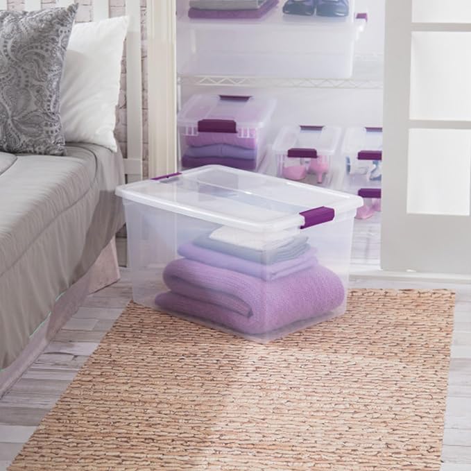 Sterilite 18-Pack 66 Quart Clearview Latch Box, Stackable Organizer Bins