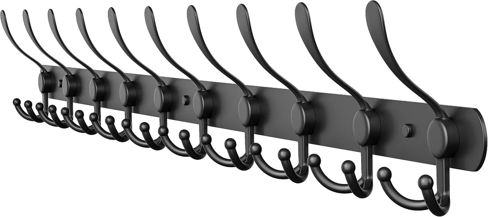 Coat Rack Wall Mount with 10 Tri Hooks – 32 Inch Stainless Steel Coat Hook Ra...