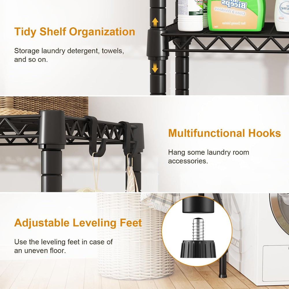ULIFHOME U15 Over Washer and Dryer Storage Shelves, Laundry Room Metal Rack