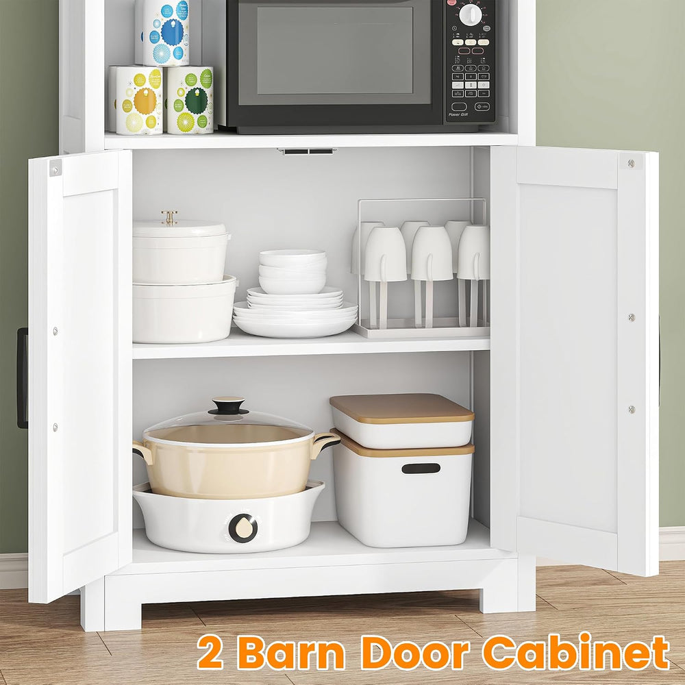 Saudism 55" Pantry Storage Cabinet with Drawers and Barn Doors