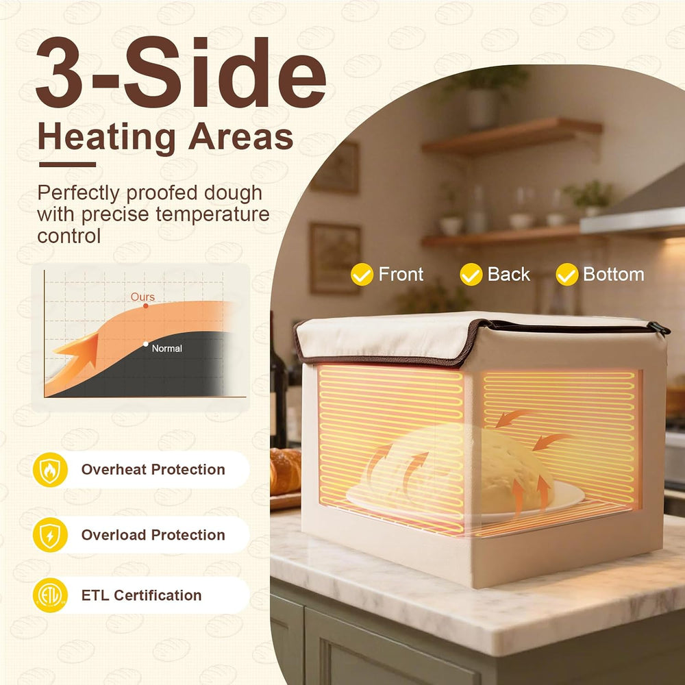 Large Folding Bread Proofing Box, Dough Proofer With 50-113℉Temp Control &amp...