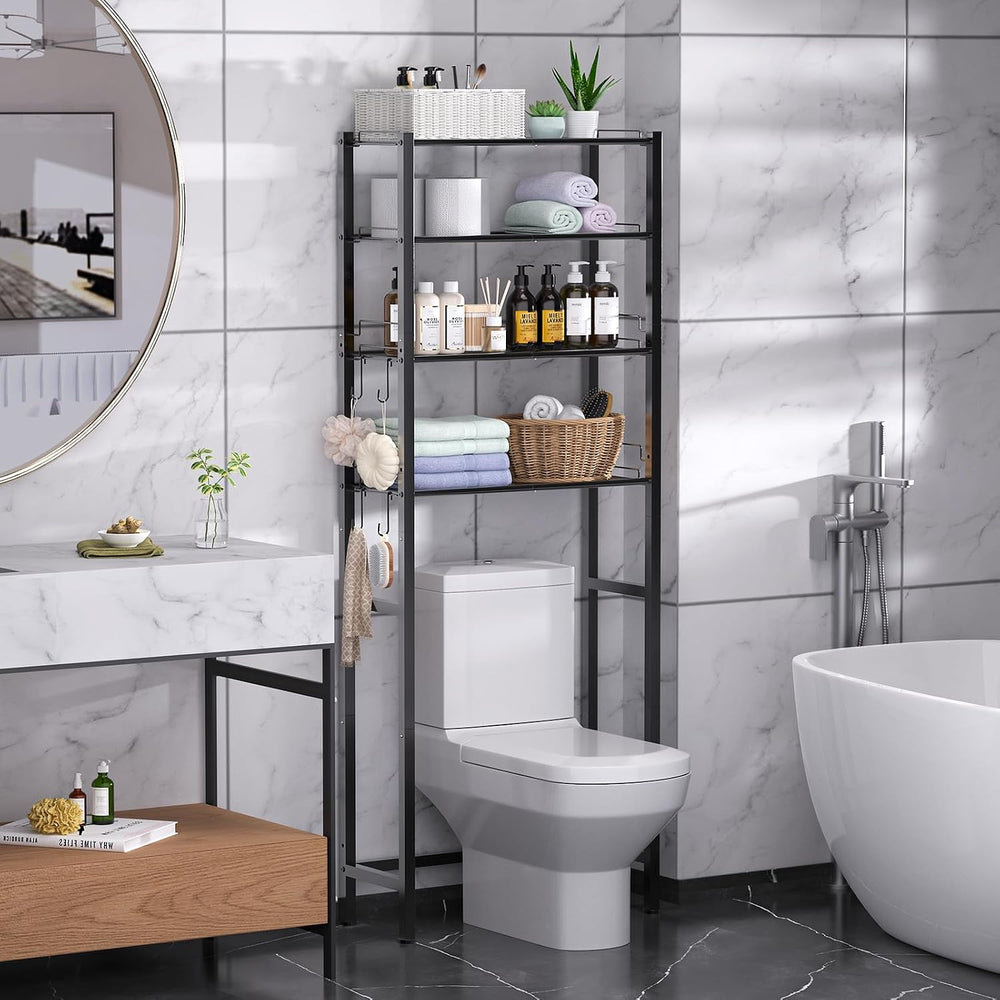samstar 4 Tier Over The Toilet Storage Rack, Bathroom Organizer Shelves Cabin...