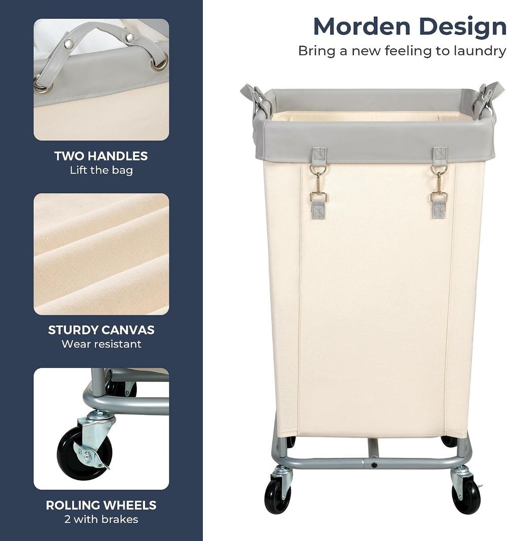 STO STO Laundry Hamper with Wheels, 160L Rolling Laundry Sorter Cart with Hea...