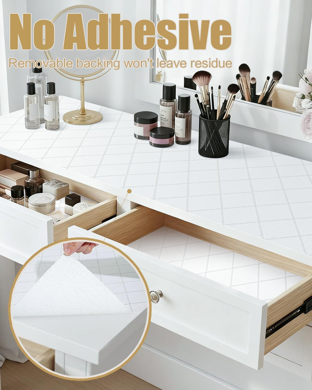 Drawer and Shelf Liners for Kitchen Cabinets Non-Adhesive
