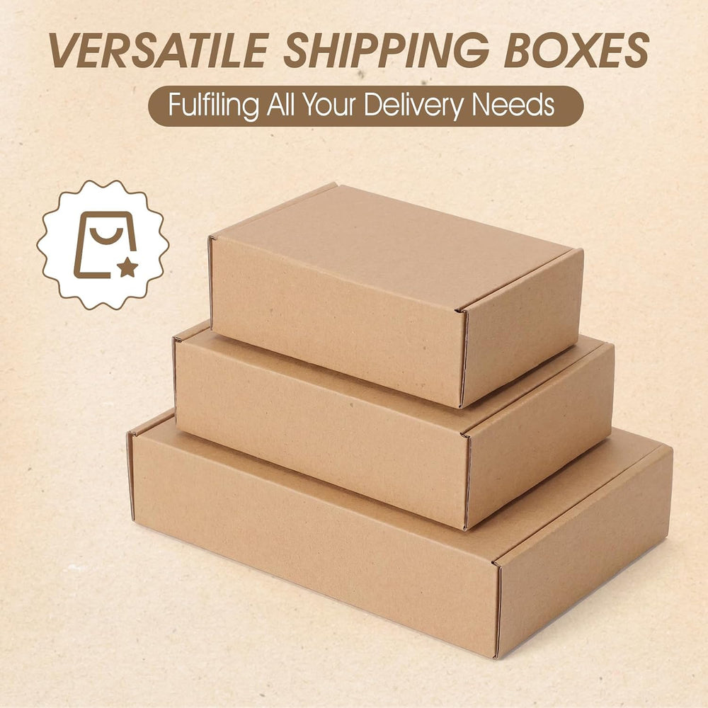 Qilery 100 Pcs Small Shipping Boxes Assorted Sizes, 6x4x2", 7x5x2",...