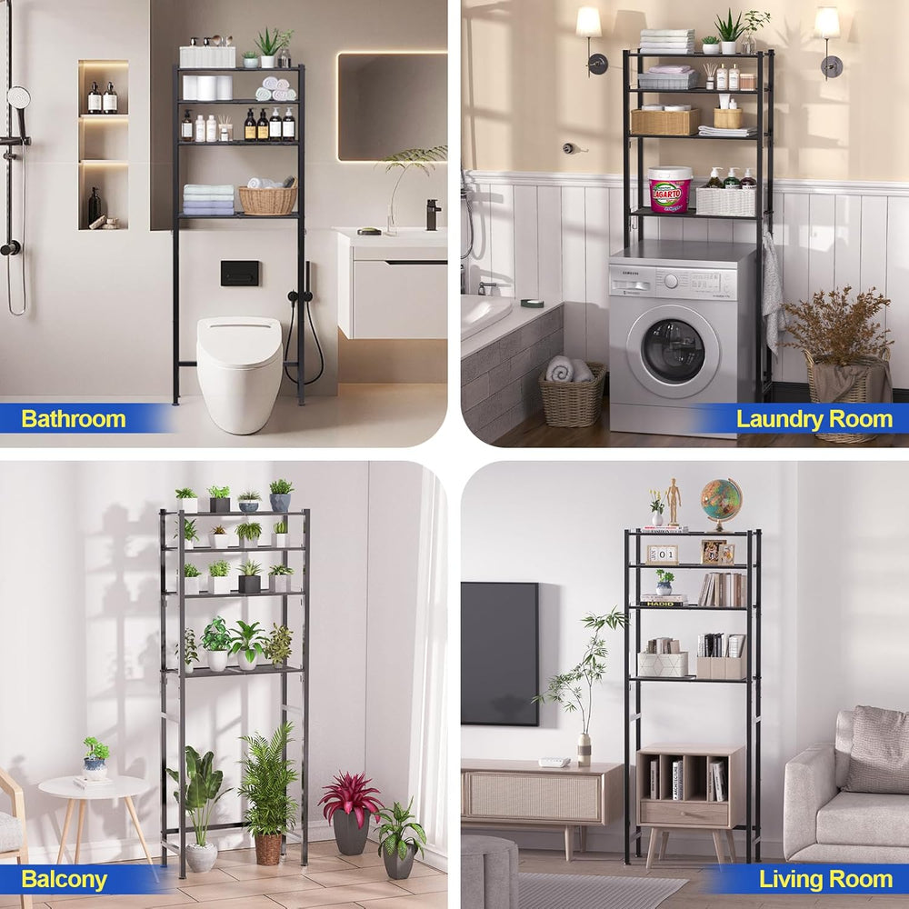 samstar 4 Tier Over The Toilet Storage Rack, Bathroom Organizer Shelves Cabin...