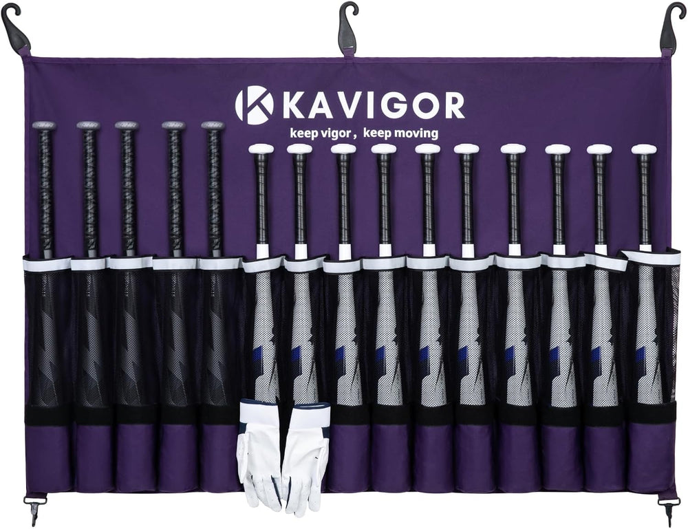 KAVIGOR 15-Bat Baseball/Softball Dugout Organizer - 900D Military-Grade Fabri...