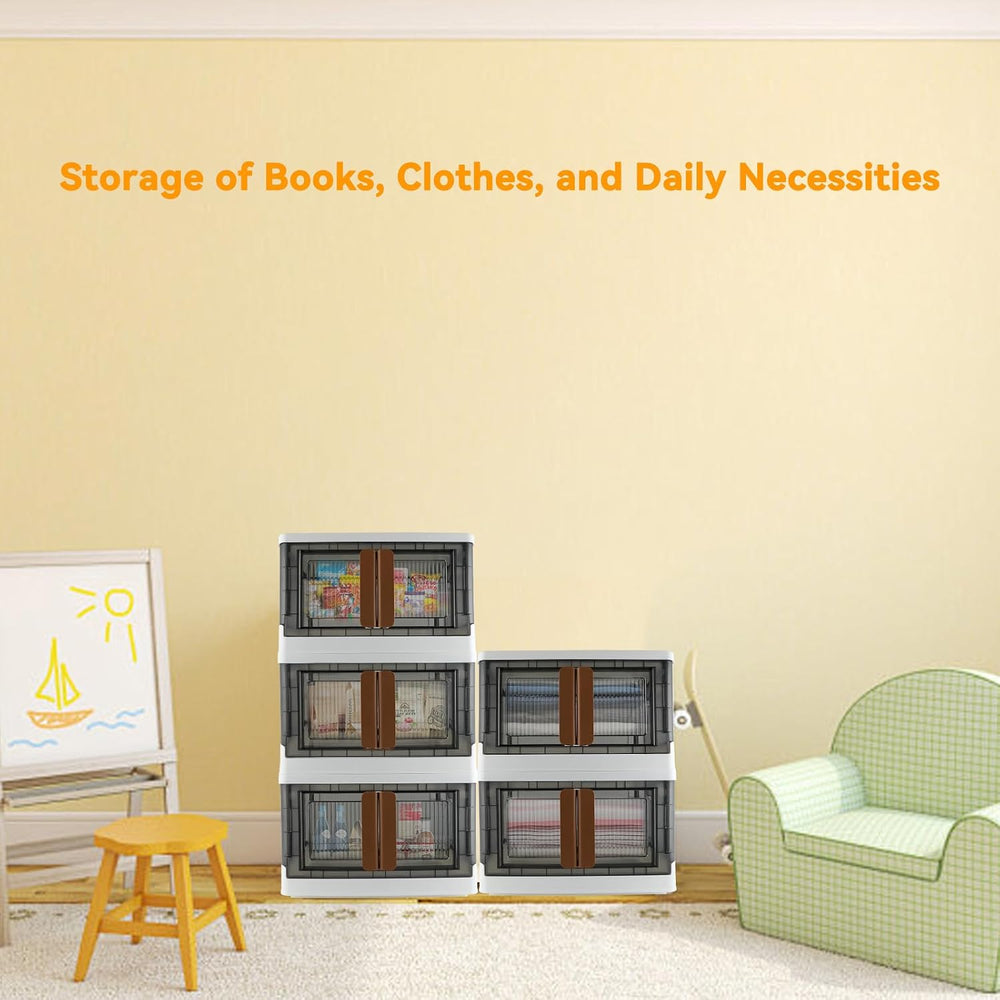 Storage Bin, Foldable Cabinet, 8.4 Gallon (32L) Capacity (Each One), 2 Packs,...