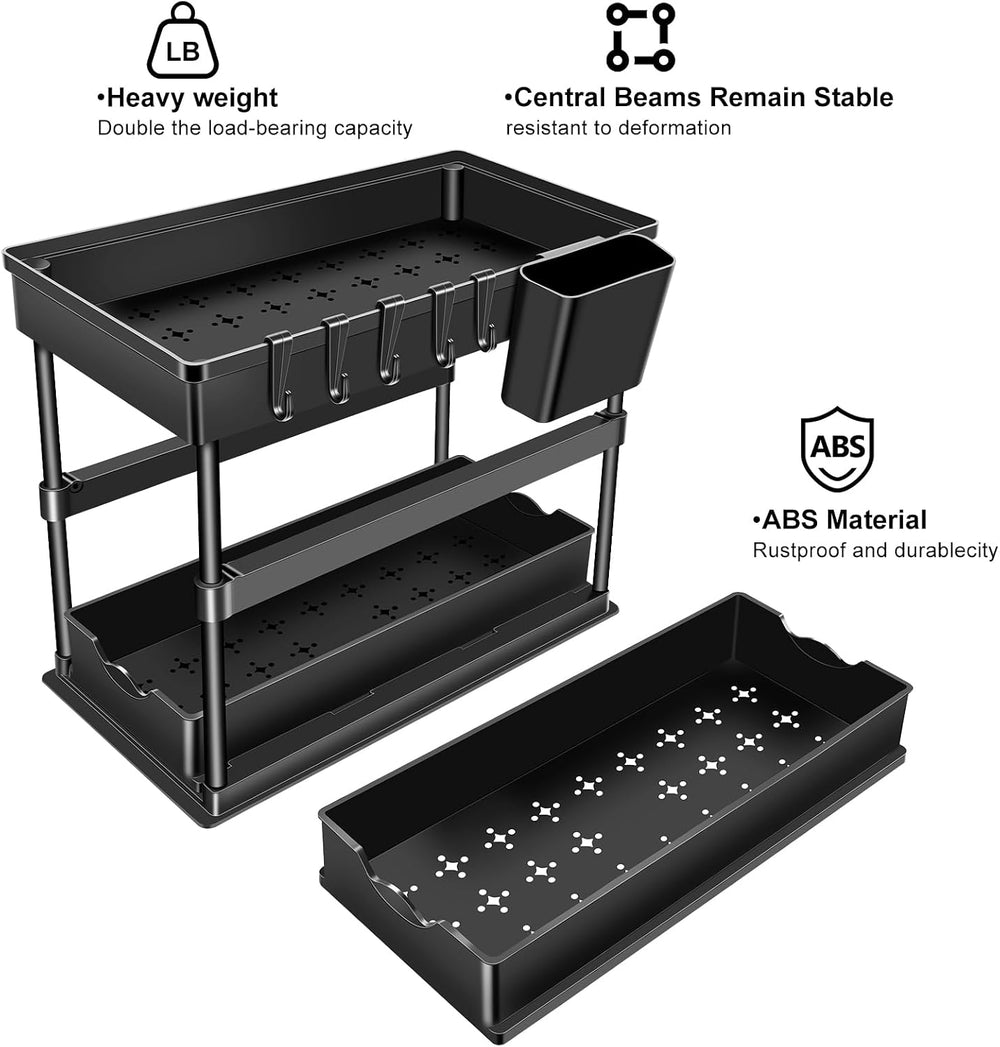 JPart Under Sink Organizer, Kitchen Organizers and Storage, 2-Tier Bathroom C...