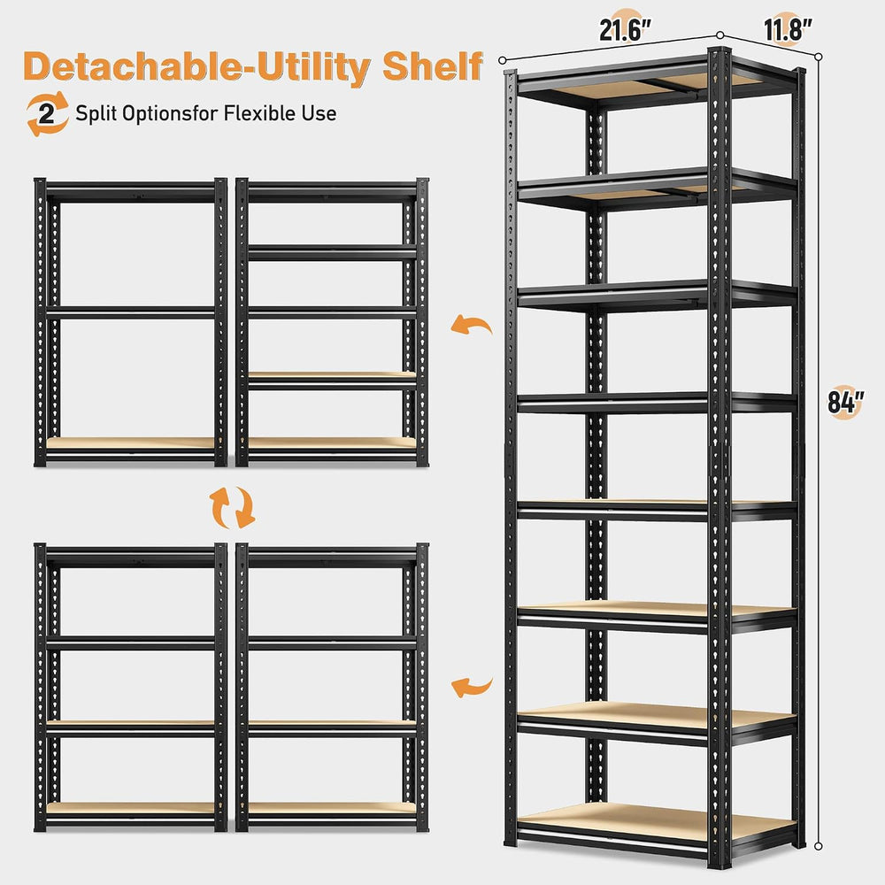 8 Tier Storage Shelves,Shelving Unit Load 352 LBS Per Shelf, Adjustable and D...