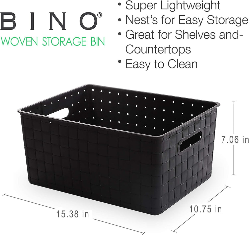 BINO | Plastic Basket, Large - Black | 3 Pack | THE STABLE COLLECTION | Multi...