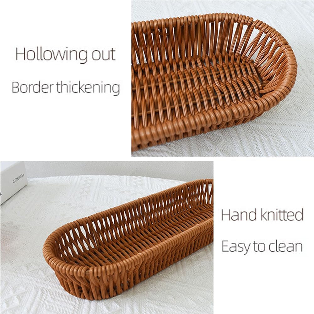 Silverware Organizer Basket, Silverware Basket for Drawer, Small Wicker Bread...