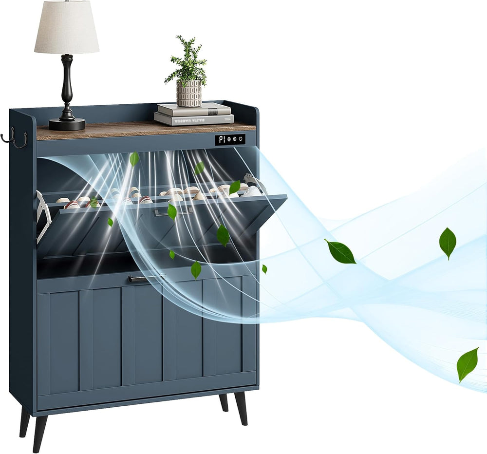 ChooChoo Shoe Storage Cabinet with 2 Flip Drawers and Deodorizer