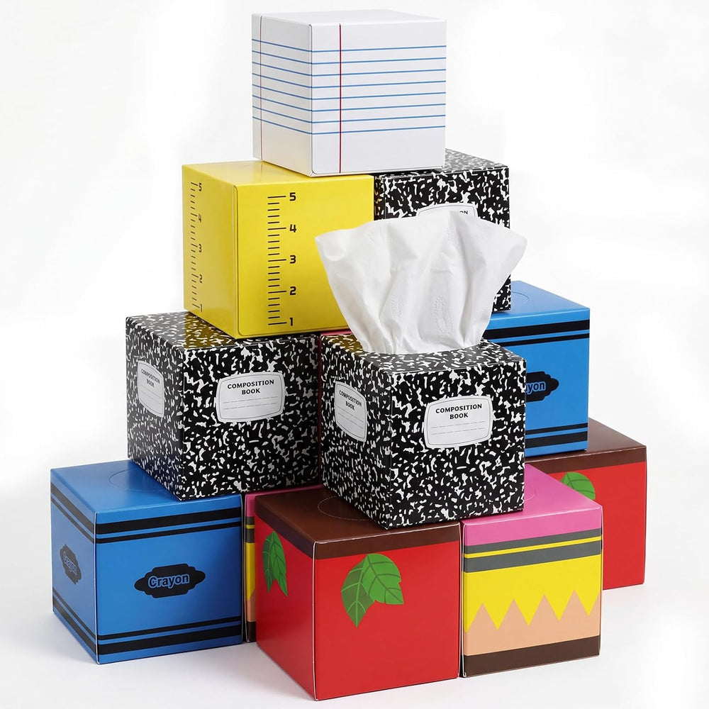 Tinlade 18 Pack Back to School Facial Tissue Cube Boxes with Tissues 900 Shee...