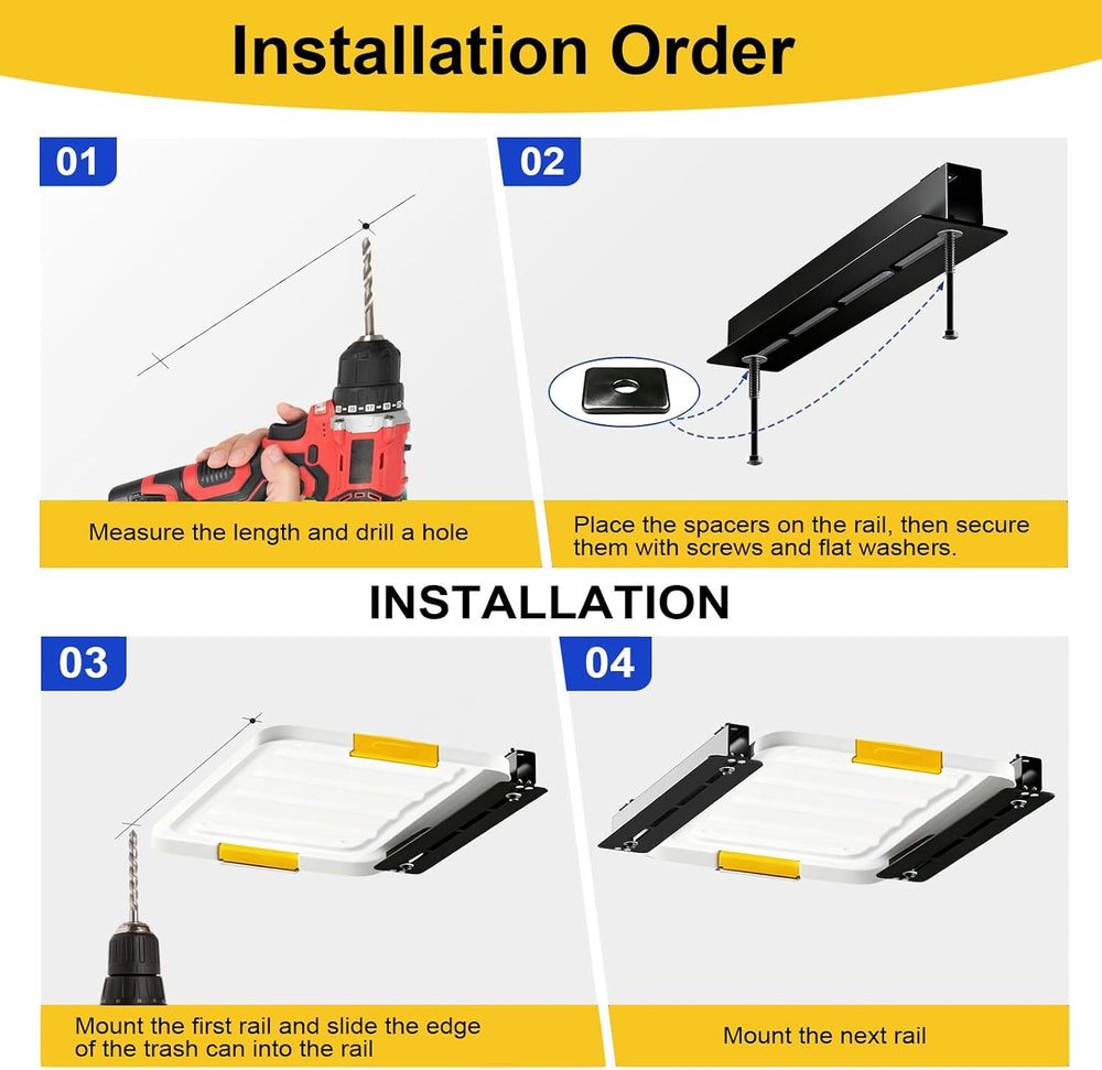 Garage Ceiling Storage Racks, Ceiling Mount Bin Holder, 8 Sets for 7 Bins