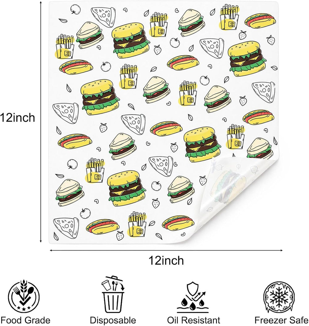 Cididu 1000 Pcs Deli Wax Paper Sheets, 12x12 Inch Grease Resistant Sandwich W...