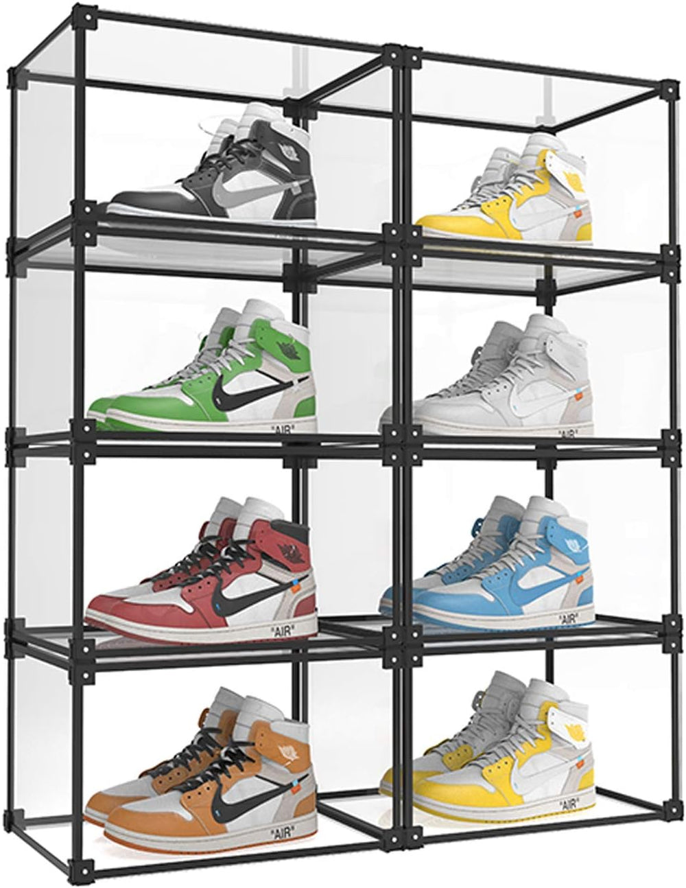 Magnetic Side Open Transparent Plastic Storage Shoe Box Clear Shoe Display Ca...