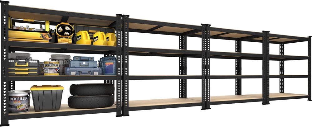 PrimeZone 40"W x 20"D x 59"H Garage Shelving, 4-Tier Storage S...