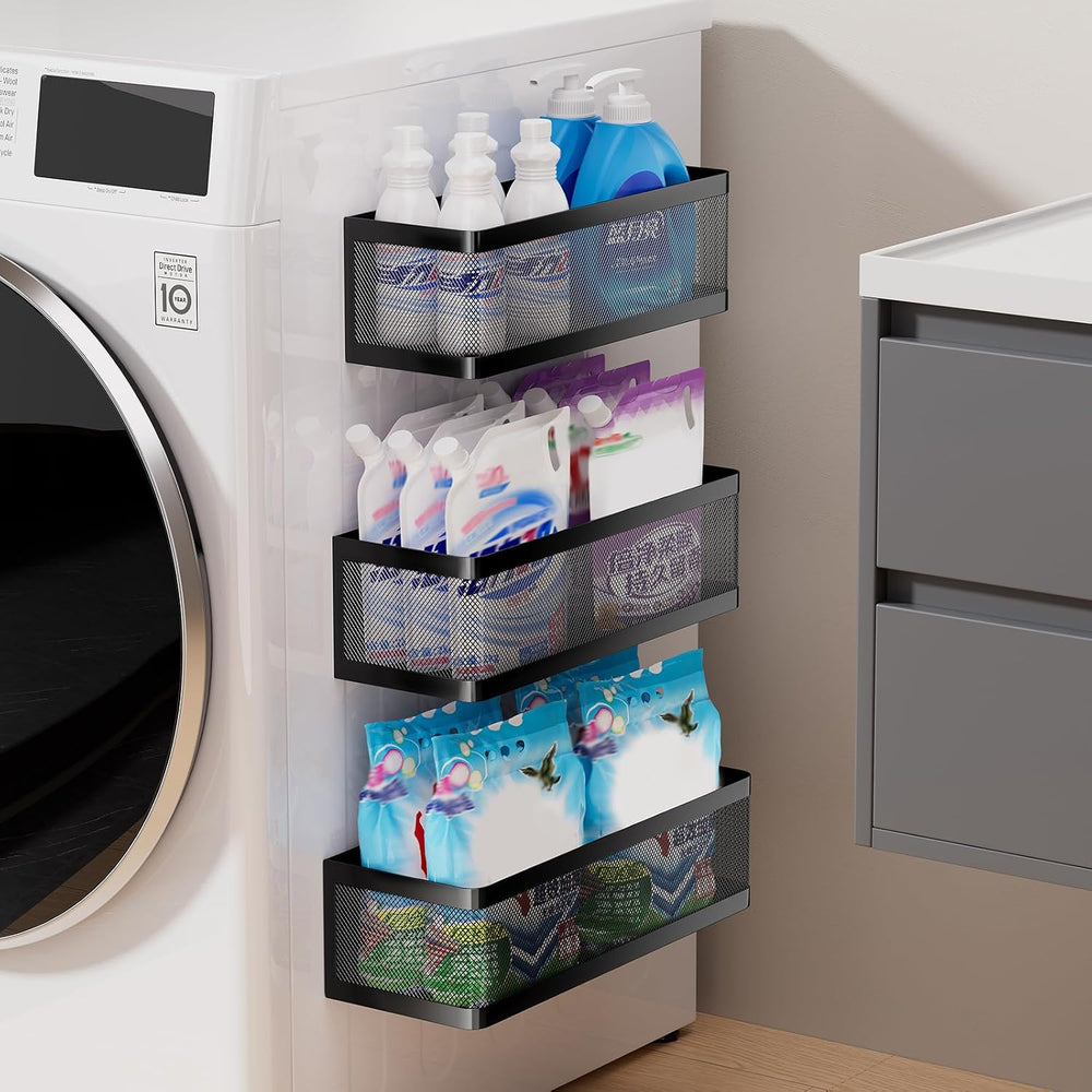 3 Pack Magnetic Shelves for Washing Machine，Laundry Organizer